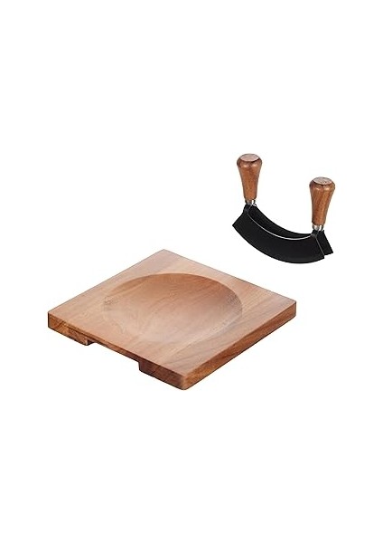 Chakra Agni Akasya Bıçaklı Kesme Tahtası 20X20 cm