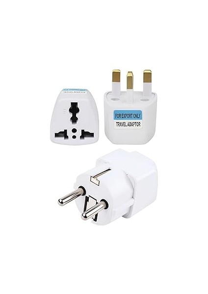 Hadron Uluslararası Seyahat Adaptörü 2’li Set, Tip C Avrupa + Tip G Ingiltere Adaptör Fişi, 150+ Ül