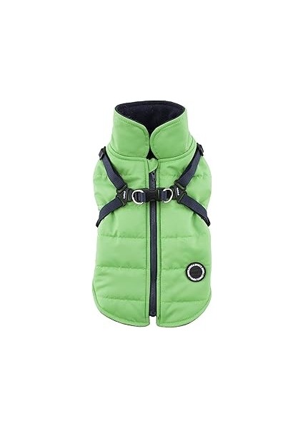 Puppia Mountaineer Kış Köpek Montu, Entegre Göğüs Tasmalı, Çekmesiz, Soğuk Havalara Uygun, Su Geçir