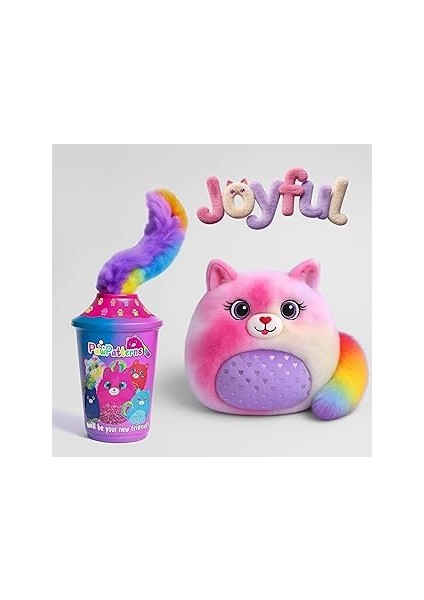 Pawpatterns Sürpriz Peluş Kedi - 5 Koleksiyonluk Karakter, Gökkuşağı Kuyruklu, Yumuşacık & Güvenli