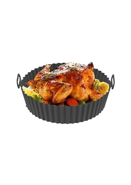 Xesha Silikon Airfryer Kabı, Yapışmaz Airfryer Kalıbı, Isıya Dayanıklı Yanmaz Kolay Temizlenebilen