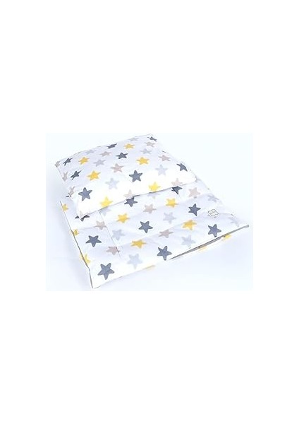 Bebek El Yapımı Yıldız Desenli Alt-Aç Minderi ve Yastığı (Desen 2)