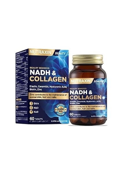 Nutraxin Nadh & Collagen 60 Tablet Elastin, Seramid, Hyaluronik Asit, Biotin