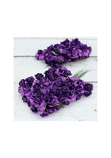 Benim Marifetlerim - Yapay Çiçek Mor Kağıt Gül 1 Demet