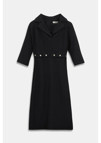 Çizgili Düğme Detaylı Elbise fırsatları