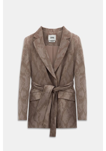 Yılan Desenli Lyocell Ceket Pantolon Takım modelleri