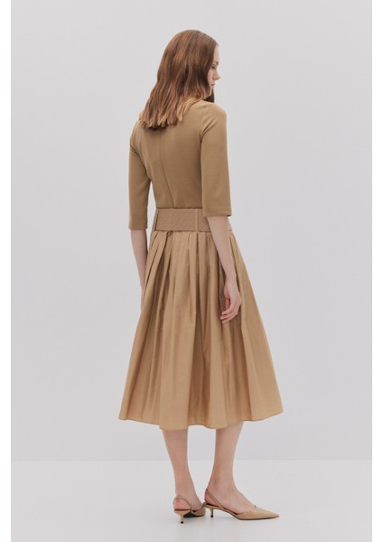 Triko Pamuk Karışımlı Kemerli Elbise modelleri