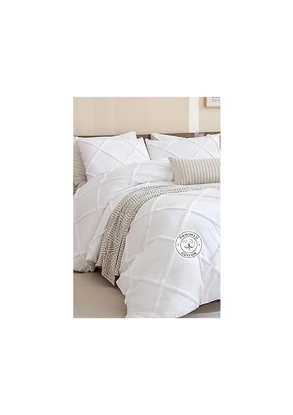 Evlen Pamuklu Aimar Yatak Örtüsü Takımı Tek Kişilik Günlük Çift Taraflı Boho 2 Parç