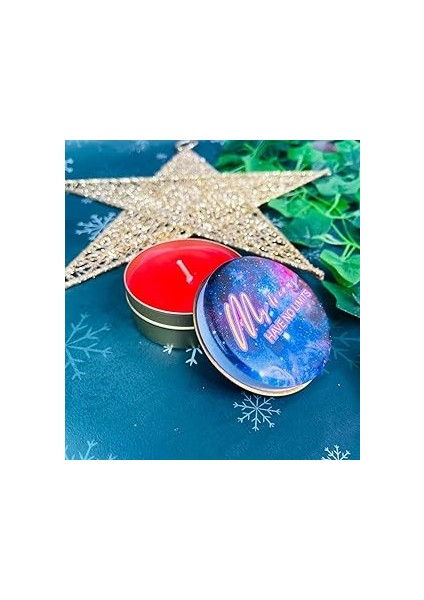 Giftmoda My Dream Have No Limits Tasarımlı Kokulu Teneke Mum (Beyaz)