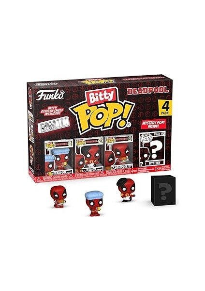 Bitty Pop!: Deadpool Koleksiyon Oyuncakları 4'lü Paket - Deadpool (Bathtime), Deadpool (