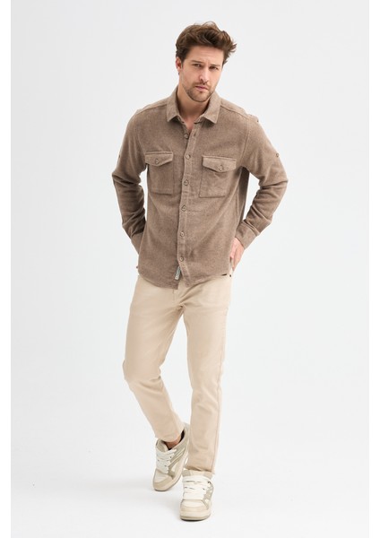 ODUNCU DÜZ ÇİFT CEP KAPAKLI U.K. GÖMLEK modelleri