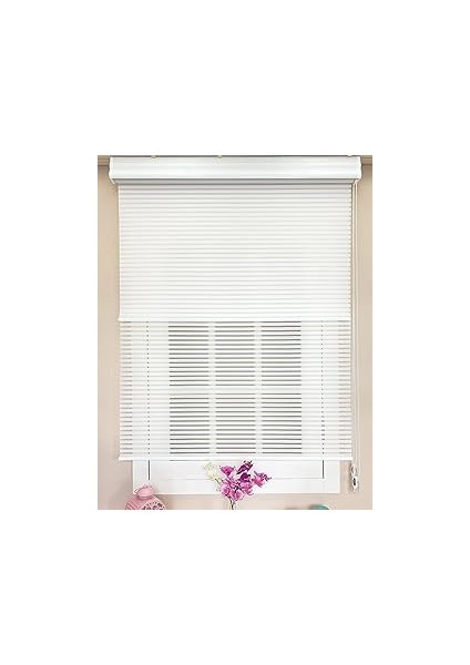 Atölye Perde Düz Beyaz Kalın Çizgili