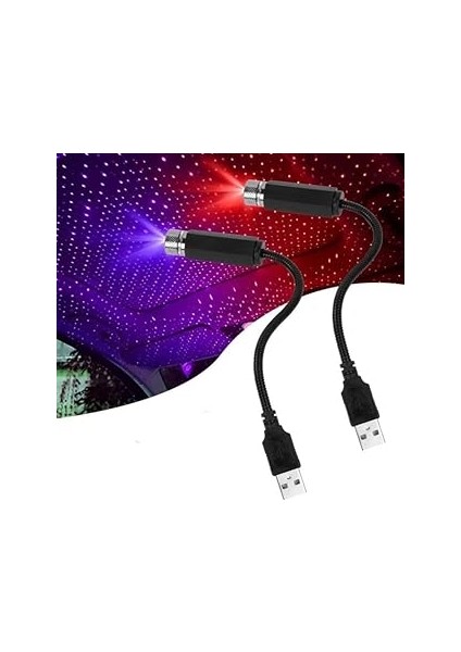 Aputue LED Iç Aydınlatmaları, 2'li Paket Taşınabilir USB Yıldız Tavan Lambaları, Ayarlanabilir Roma