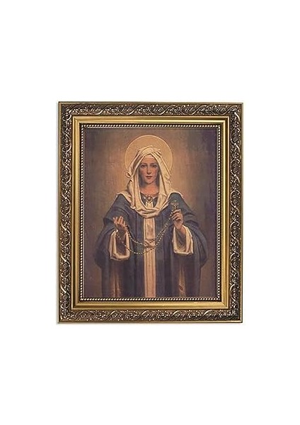 Christian Brands Ilham Verici Çerçeveli Baskı Our Lady Of The Rosary, 11WX135H, Kahverengi