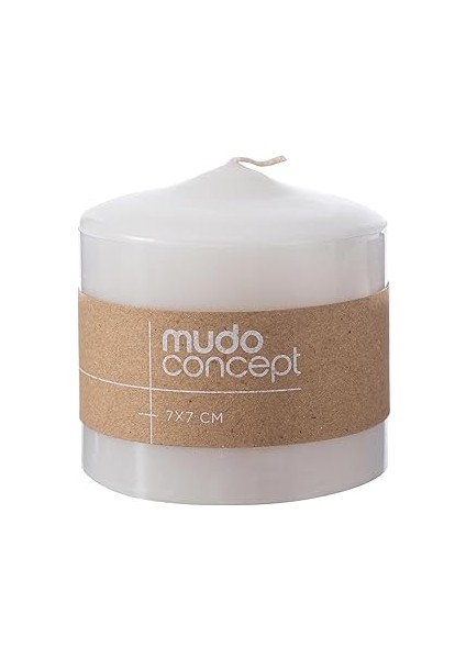 Sütun Mum Beyaz 7x7 cm