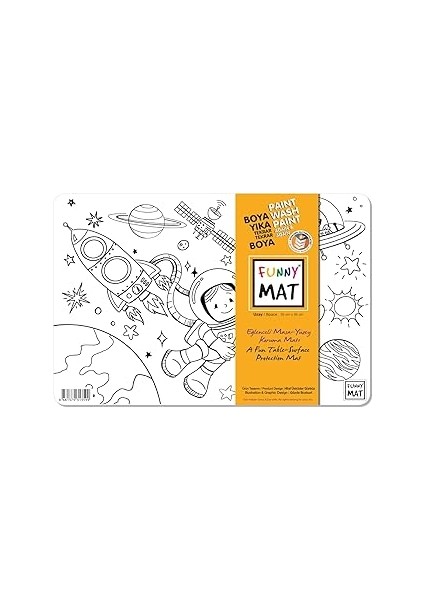 Akademi Çocuk Funny Mat - Uzay 25X35CM - Yeni