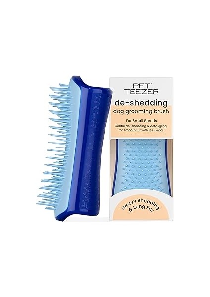 Pet Teezer - Tangle Teezer - Köpekler Için Tüy Bakım Fırçası, Gök ve Deniz Mavisi