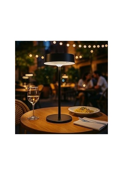 Dubai Solar Şarjlı Masa Lambası – 3 Kademeli Dimmer, Dokunmatik, Type-C Usb, Güneş Enerjili, Siyah
