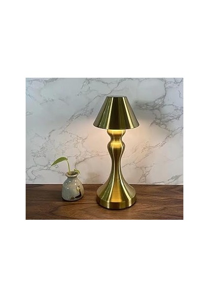 Coverzone Dekoratif Masa Lambası, Kısılabilir 3 Farklı Ton LED Romantik, Şarj Edilebilir Dokunmatik