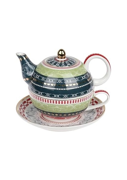 Lucky Lancelot Bone Tek Kişilik Demlik & Fincan Seti