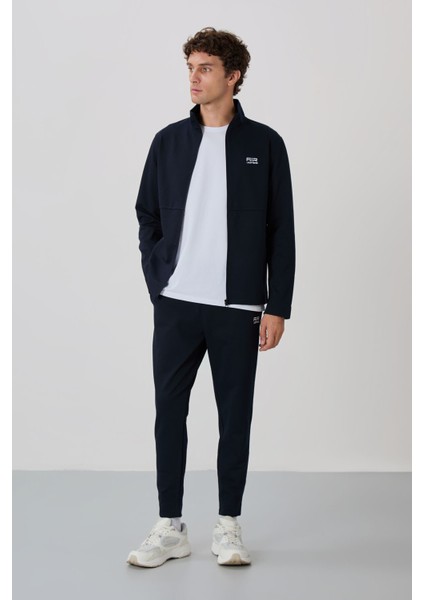 Carlos Lacivert Standart Kalıp Erkek Eşofman Takım - 85209