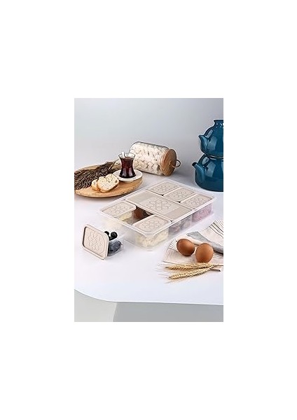 Mithra Life 8 Adet Krem Kapaklı Kahvaltılık Seti Saklama Kabı MIT1164