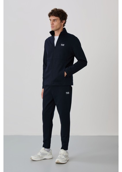 Carlos Lacivert Standart Kalıp Erkek Eşofman Takım - 85209