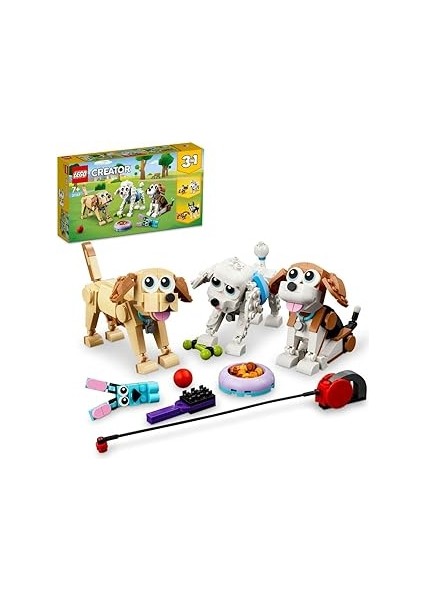 Creator Sevimli Köpekler 31137-7 Yaş ve Üzeri Çocuklar Için Beagle, Poodle ve Labrador Modelle