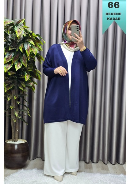 Kadın Giyim Büyük Beden Düz Renk Standart Beden Hırka