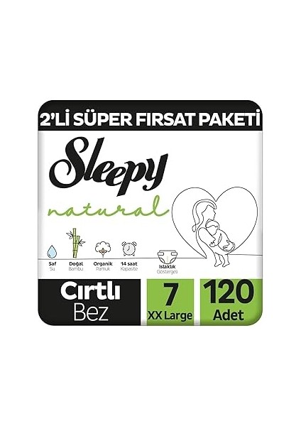 Sleepy 2'li Fırsat Paketi Bebek Bezi 7 Numara Xxlarge 120 Adet