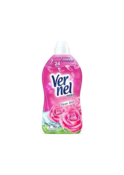 Vernel Taze Gül Kokulu Konsantre Çamaşır Yumuşatıcısı (1 x 1440 Ml)