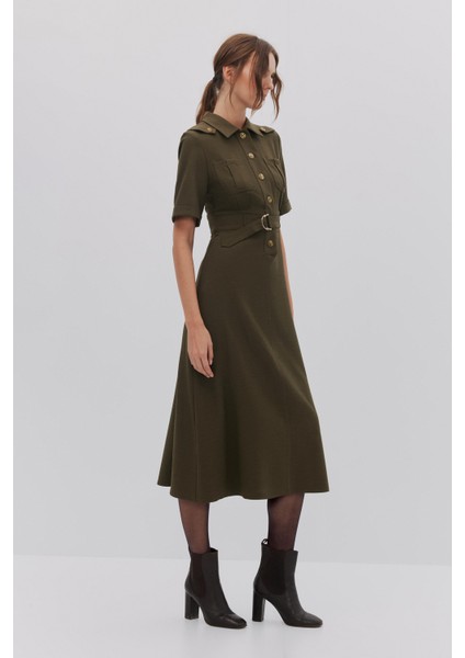 Apoletli Kemer Detaylı Elbise modelleri