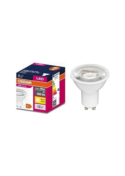 Osram LED Value 4,5-5W(50W) LED Spot Ampul Sarı 3000K - GU10 Duy