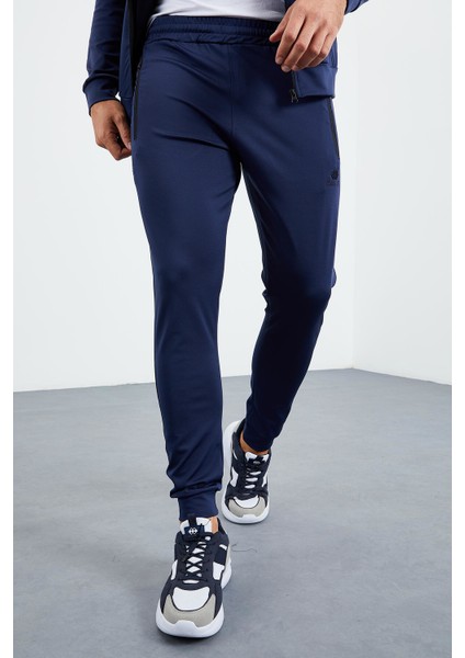 İndigo Dik Yaka Fermuarlı Standart Kalıp Manşetli Erkek Eşofman Takım - 85160 fiyatları