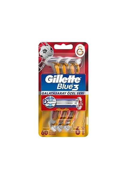 Blue3 Kullan At Tıraş Bıçağı Galatasaray Taraftar Paketi 6'lı