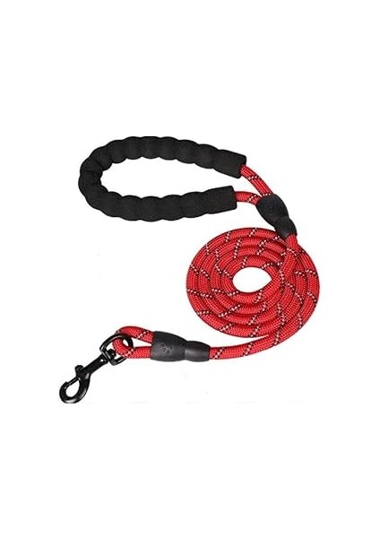 Tosbai Köpek Gezdirme Kayışı ve Tasması, Büyük Küçük Irk Için Sevk Tasması, 150 x 1.2 cm (Kırmızı R