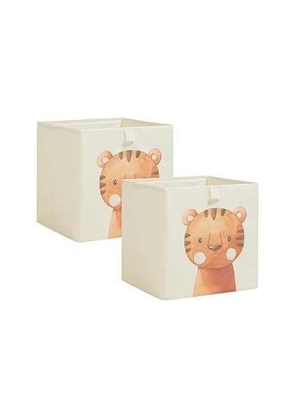 Ocean Textile 2'li Çocuk Odası Sevimli Kaplan Kutu Set 33 x 30 x 33 cm