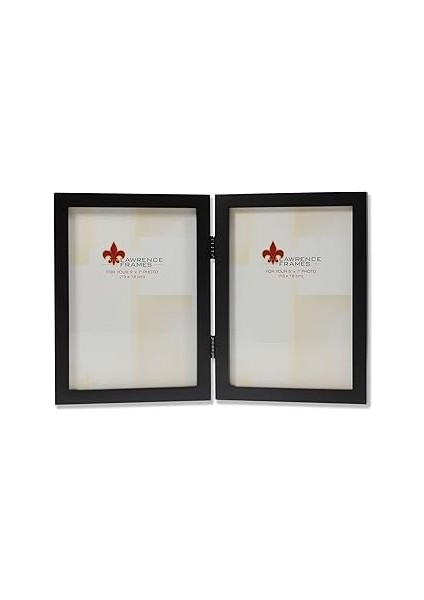 Lawrence Frames Menteşeli Çift Siyah Ahşap Resim Çerçevesi, Galeri Koleksiyonu, 15 x 17 cm