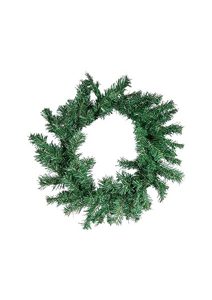 Herdekora Yılbaşı Süsü Kapı Süsü Çam Dallı Sade Çelenk Yeşil 50 Cm.