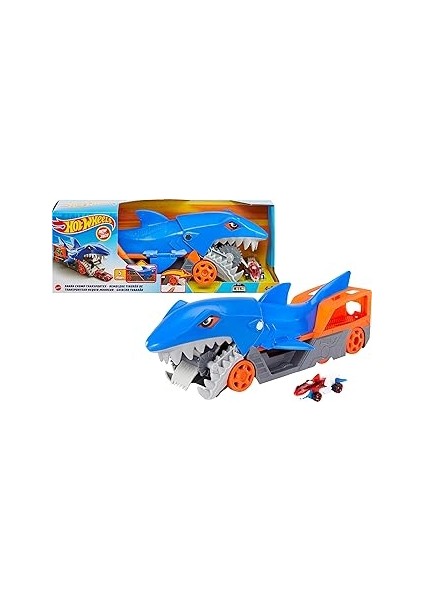 Hot Wheels Köpek Balığı Taşıyıcı Hot Wheels Köpek Balığı Taşıyıcı Oyun Seti, 1 Adet 1:64 Ölçekli Ar