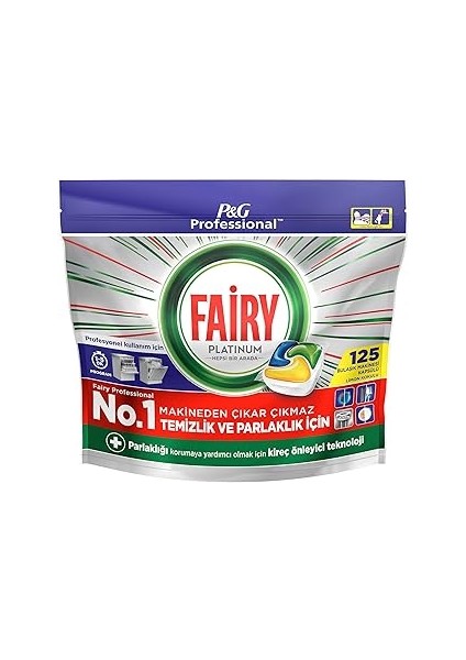 Proffesional Limon Kokulu Bulaşık Makinesi Deterjanı Kapsül 125 Yıkama