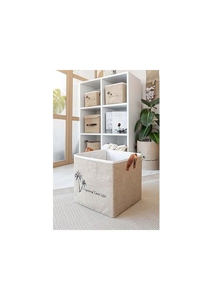 Bee Jüt Dolap Içi Organizer Takı, Makyaj, Banyo, Ofis Düzenleyici Saklama Kutusu 30X30X30 cm