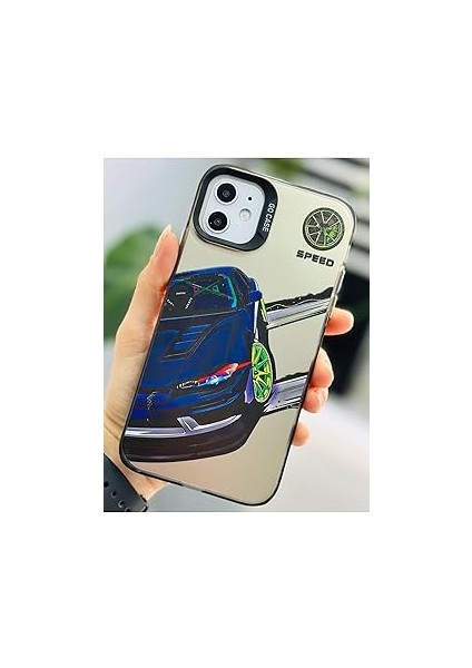 Go Aksesuar 11 ile Uyumlu Köşeli̇ Parmak Izi Bırakmaz Si̇lvi̇a Baskılı Metalik Electro Silikon