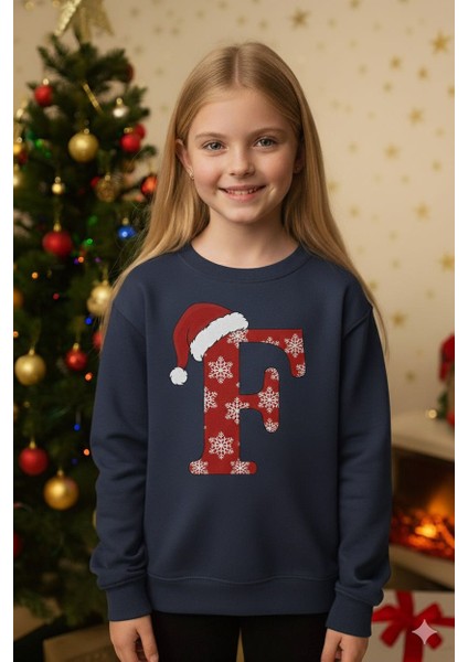 F Harfli Yilbasi Temali Unisex Sweatshirt