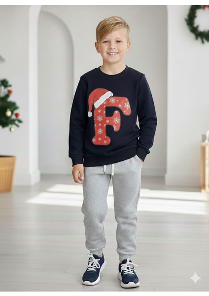 F Harfli Yilbasi Temali Unisex Sweatshirt fiyatları