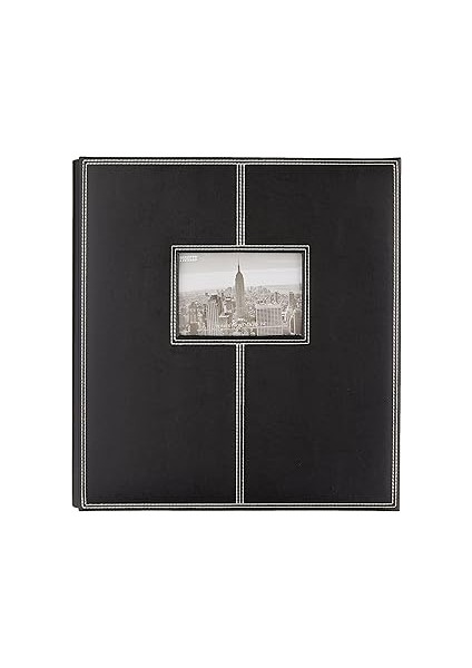 Pioneer Foto Albüm 5PS-300 300-POCKET Dikişli Suni Deri Çerçeve Cover Fotoğraf Albümü, Siyah