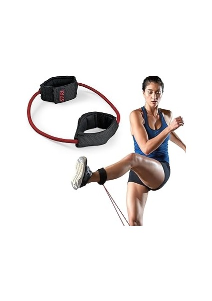 Spri Xercuff Leg Resistance Band Exercise Cord With Non-Slip Padded Ankle Cuffs (All Bands Sold Sep