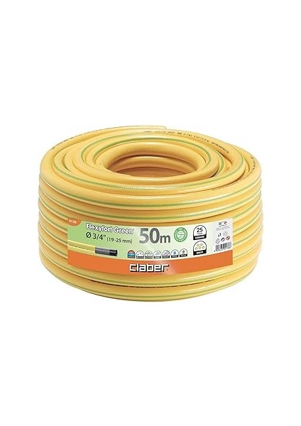Claber 9138 Flexyfort Green Hortum (3/4 Inç) (19-25 Mm), 50 Metre
