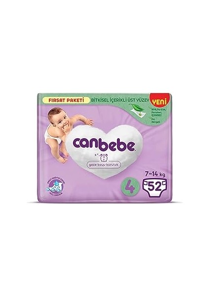 Canbebe Baby Diapers Bebek Bezi, Pnm Adv Maxi 52