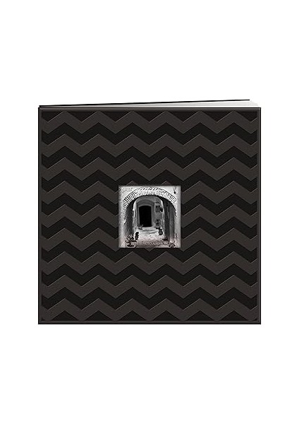 Pioneer Photo Albums MB10EMB-64325 Kabartmalı Postayla Bağlı Albüm Albümü x 30,48 Cm. -Siyah Chevro